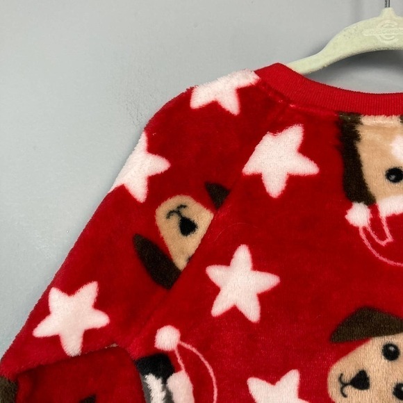 COLD Rush Red Plush Minky Fleece Puppy Dog Santa Christmas Holiday Sweatshirt 2T - Picture 9 of 13